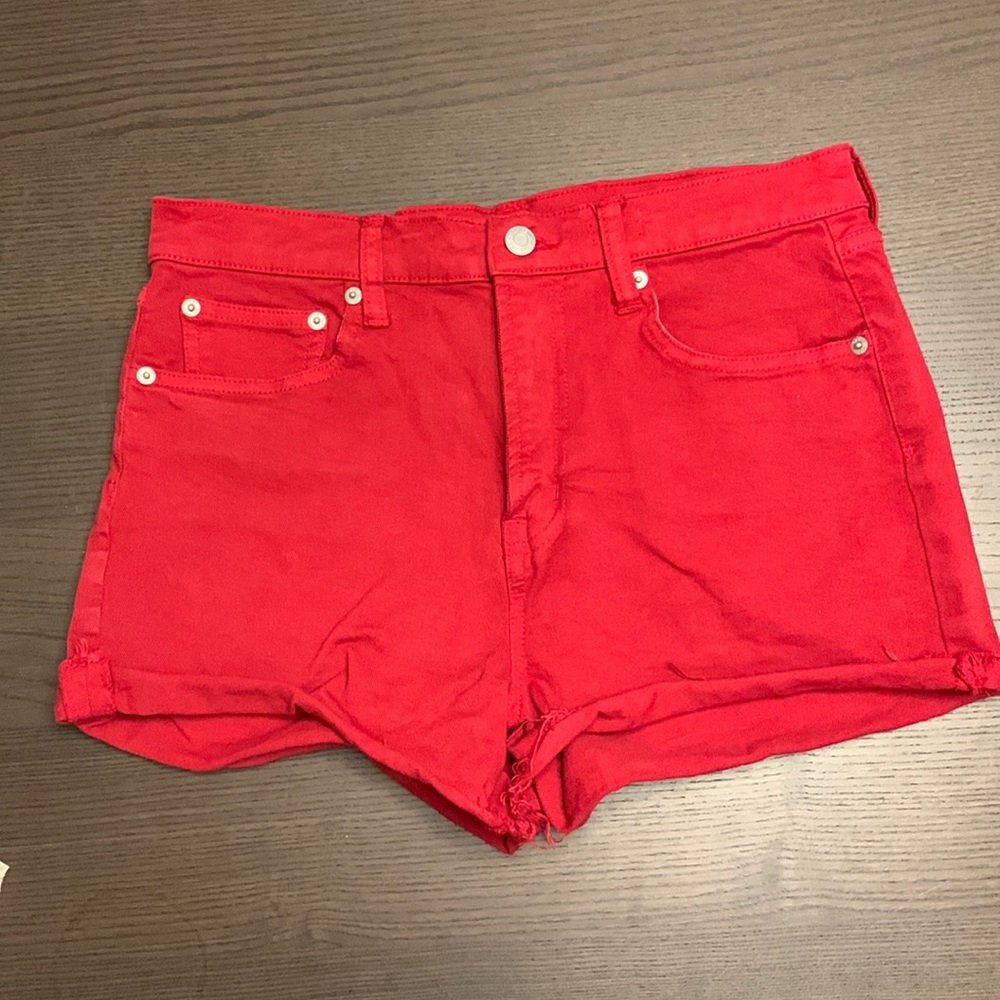 Gap red denim shorts